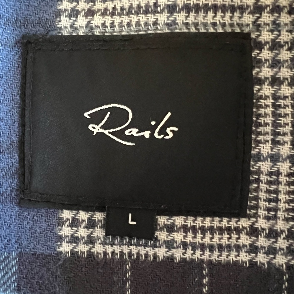 RAILS $148 Banton Blue Patchwork Button-Down Sz L… - image 2